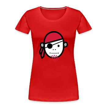 Pirate - T-shirt bio Premium Femme - rouge - Devant - Mia (176cm)