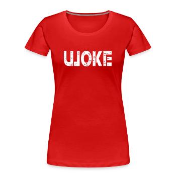 Réveillé - T-shirt bio Premium Femme - rouge - Devant - Mia (176cm)