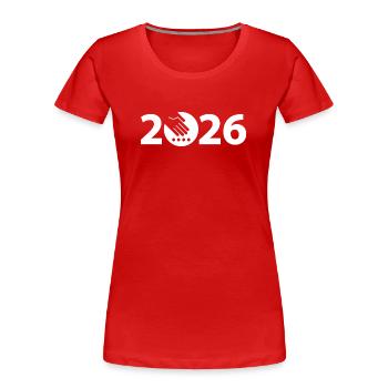 Farmer 2026, Gardener 2026 - Women's Premium Organic T-Shirt - red - Front - Mia (176cm)