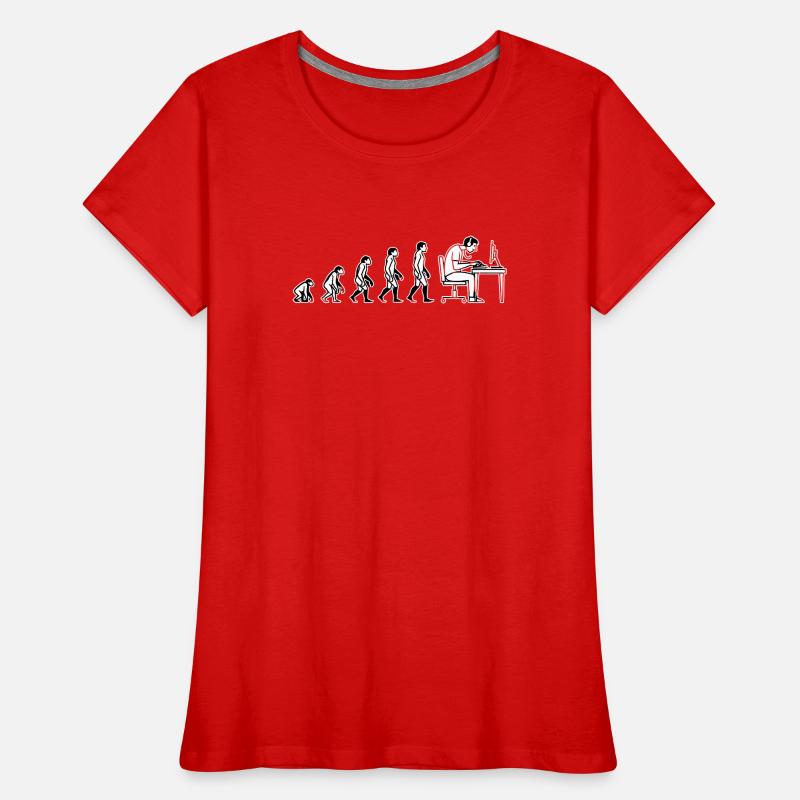 Evolution ends at the computer – Humor Design Women's Premium Organic T-Shirt
