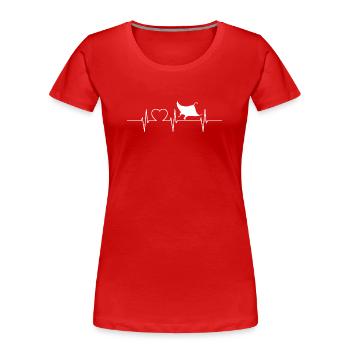 Raies Manta Raies - T-shirt bio Premium Femme - rouge - Devant - Mia (176cm)
