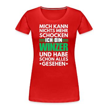 Nicht schockbarer Winzer - Frauen Premium Bio T-Shirt - Rot - Vorne - Mia (176cm)