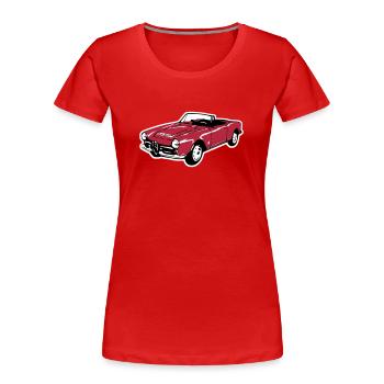 Oldtimer Cabrio (3 Col.) - T-shirt bio Premium Femme - rouge - Devant - Mia (176cm)