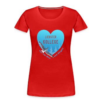 liebster Kollege - Frauen Premium Bio T-Shirt - Rot - Vorne - Mia (176cm)