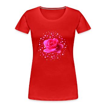 rosa Rose Muttertag - Frauen Premium Bio T-Shirt - Rot - Vorne - Mia (176cm)