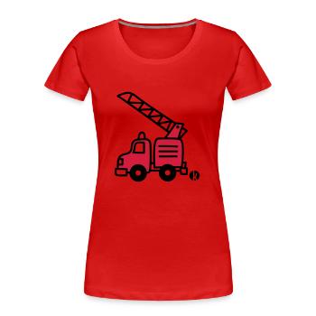 Feuerwehrauto (c) - Fire Truck - Women's Premium Organic T-Shirt - red - Front - Mia (176cm)