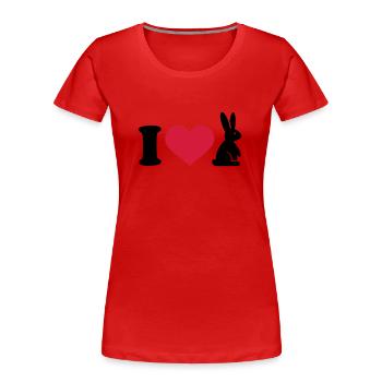 I love Bunny - Women's Premium Organic T-Shirt - red - Front - Mia (176cm)