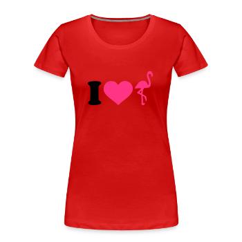 I love Flamingo - Women's Premium Organic T-Shirt - red - Front - Mia (176cm)