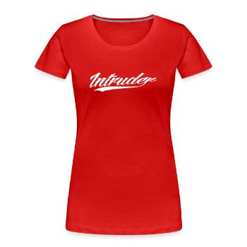 intruder hacker intruder clan sticker computer - Women's Premium Organic T-Shirt - red - Front - Mia (176cm)