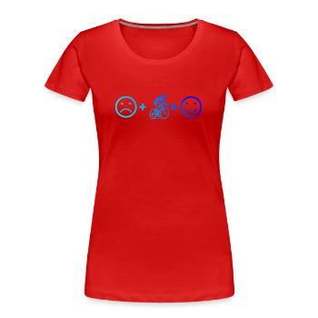 Message clair sur le vélo de route - T-shirt bio Premium Femme - rouge - Devant - Mia (176cm)