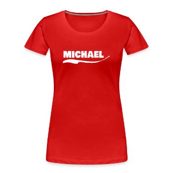 Michel - T-shirt bio Premium Femme - rouge - Devant - Mia (176cm)