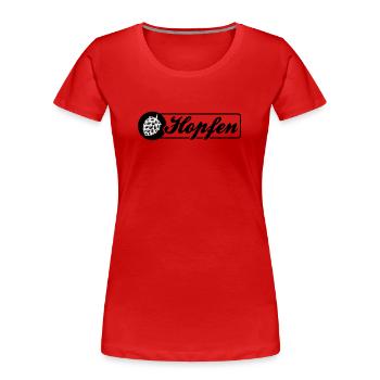 Hopfen Gerste Symbol - Frauen Premium Bio T-Shirt - Rot - Vorne - Mia (176cm)