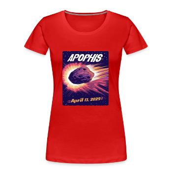 Apophis 13.04.2029 / Interstellares Objekt 99942 - Frauen Premium Bio T-Shirt - Rot - Vorne - Mia (176cm)