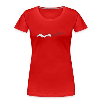 Below The Surface Ocean Inspired T-Shirt  - Frauen Premium Bio T-Shirt - Rot - Vorne - Mia (176cm)