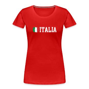 Italienische Flagge - Frauen Premium Bio T-Shirt - Rot - Vorne - Mia (176cm)