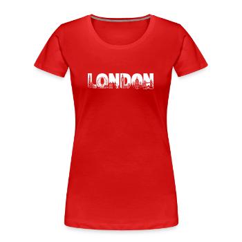 London Großbritannien England Silhouette  - Frauen Premium Bio T-Shirt - Rot - Vorne - Mia (176cm)