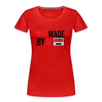 Not made by AI - Frauen Premium Bio T-Shirt - Rot - Vorne - Mia (176cm)