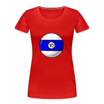 Billardkugel 10 blau Billard zehn - Frauen Premium Bio T-Shirt - Rot - Vorne - Mia (176cm)