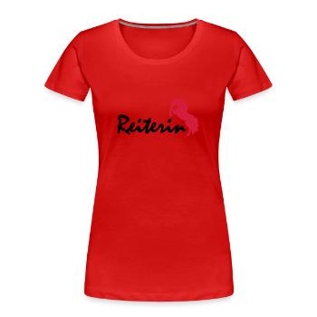 Cavalière - T-shirt bio Premium Femme - rouge - Devant - Mia (176cm)
