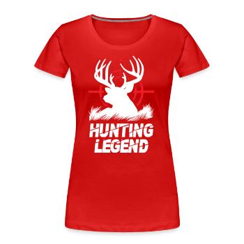 Hunting Legend - Frauen Premium Bio T-Shirt - Rot - Vorne - Mia (176cm)
