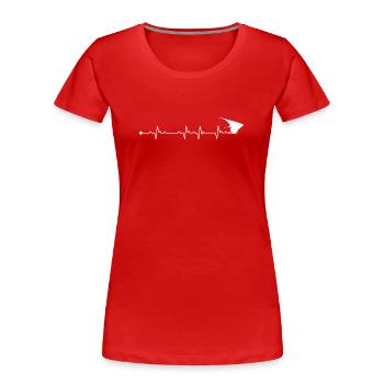 Heartbeat hang glider - Women's Premium Organic T-Shirt - red - Front - Mia (176cm)