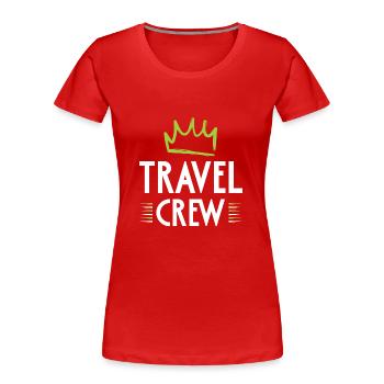 Travel Crew - Frauen Premium Bio T-Shirt - Rot - Vorne - Mia (176cm)