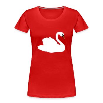 Cygne - T-shirt bio Premium Femme - rouge - Devant - Mia (176cm)