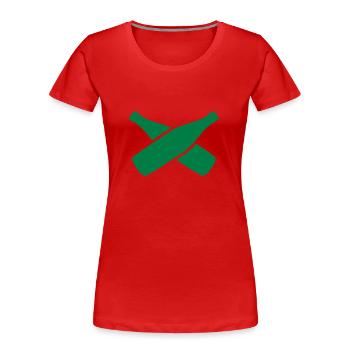 Bierflaschen - Frauen Premium Bio T-Shirt - Rot - Vorne - Mia (176cm)