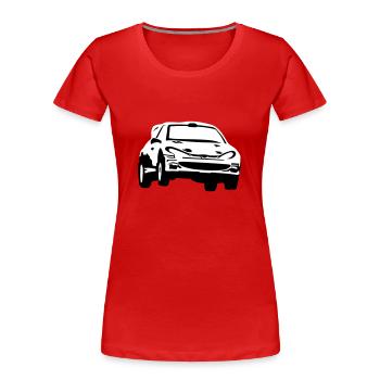 Rallye, Rallyeauto, Rennauto - Frauen Premium Bio T-Shirt - Rot - Vorne - Mia (176cm)