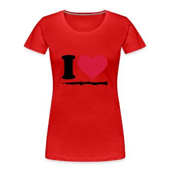 I love Oboe - Women's Premium Organic T-Shirt - red - Front - Mia (176cm)