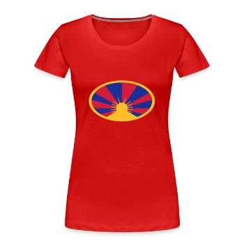 Tibet - Frauen Premium Bio T-Shirt - Rot - Vorne - Mia (176cm)