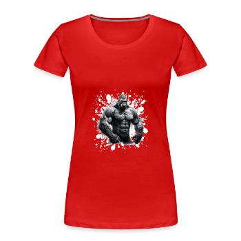 Gorille Bodybuilding Beast - T-shirt bio Premium Femme - rouge - Devant - Mia (176cm)