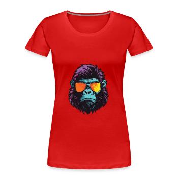 Gorilla Hipster Cool Party - T-shirt bio Premium Femme - rouge - Devant - Mia (176cm)