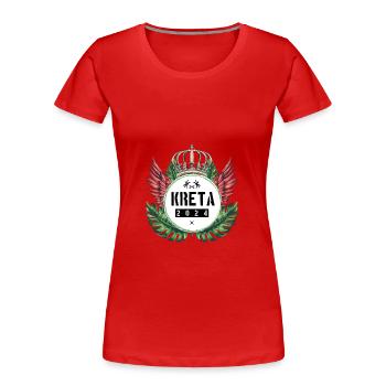 Kreta 2024 Team - Frauen Premium Bio T-Shirt - Rot - Vorne - Mia (176cm)