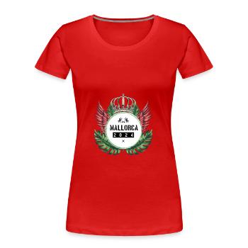 Majorque 2024 Équipe - T-shirt bio Premium Femme - rouge - Devant - Mia (176cm)