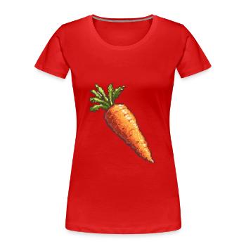 Icône pixel carotte - T-shirt bio Premium Femme - rouge - Devant - Mia (176cm)