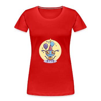Fourmi Anniversaire Bébé - T-shirt bio Premium Femme - rouge - Devant - Mia (176cm)