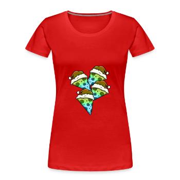 Pizza Christmas Food - Women's Premium Organic T-Shirt - red - Front - Mia (176cm)