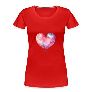 Herz Ballon Geburtstag - Frauen Premium Bio T-Shirt - Rot - Vorne - Mia (176cm)