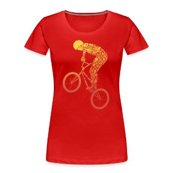 BMX Bike Tricks BMX - T-shirt bio Premium Femme - rouge - Devant - Mia (176cm)