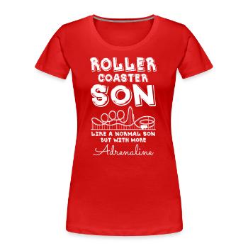 Roller Coaster Son - Frauen Premium Bio T-Shirt - Rot - Vorne - Mia (176cm)