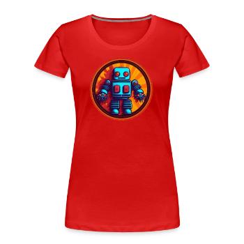 Böser Roboter Serie 004 - Frauen Premium Bio T-Shirt - Rot - Vorne - Mia (176cm)