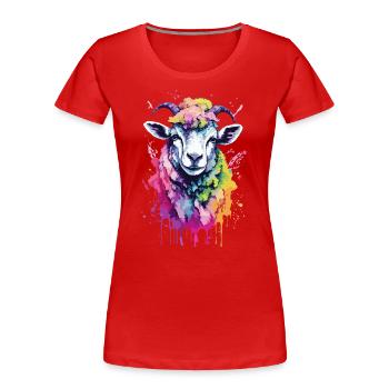 Gets Cool Cute In Colorful and Cool Design - Women's Premium Organic T-Shirt - red - Front - Mia (176cm)