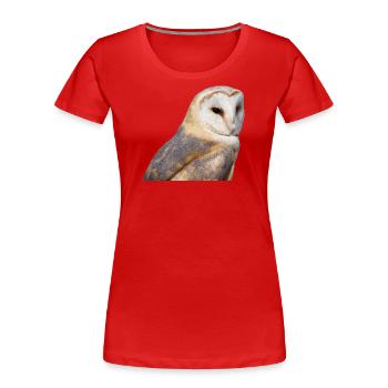 Schleiereule Portrait - Frauen Premium Bio T-Shirt - Rot - Vorne - Mia (176cm)
