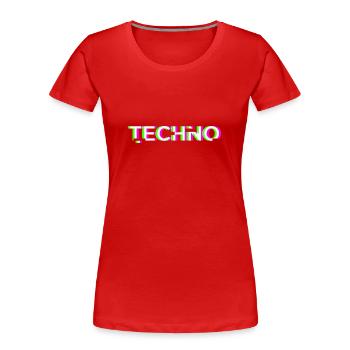 techno - T-shirt bio Premium Femme - rouge - Devant - Mia (176cm)