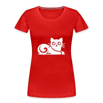 Dessin de chats abstraits mignons - T-shirt bio Premium Femme - rouge - Devant - Mia (176cm)