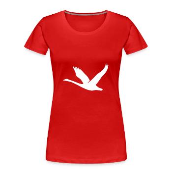 Cygne volant avec des ailes - T-shirt bio Premium Femme - rouge - Devant - Mia (176cm)