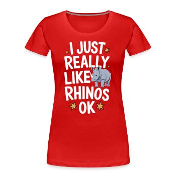 Nashorn Rhinozeros - Frauen Premium Bio T-Shirt - Rot - Vorne - Mia (176cm)