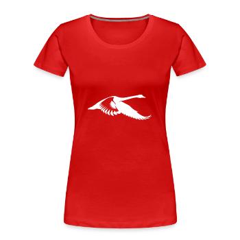 Eleganter fliegender Wasservogel Schwan - Frauen Premium Bio T-Shirt - Rot - Vorne - Mia (176cm)