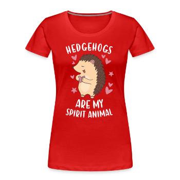Les hérissons Hedgie sont mon hérisson animal spirituel - T-shirt bio Premium Femme - rouge - Devant - Mia (176cm)